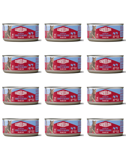 CARNILOVE Cat Can Paté Turkey and Salmon 100 g z indykiem i łososiem, pasztet dla kotów