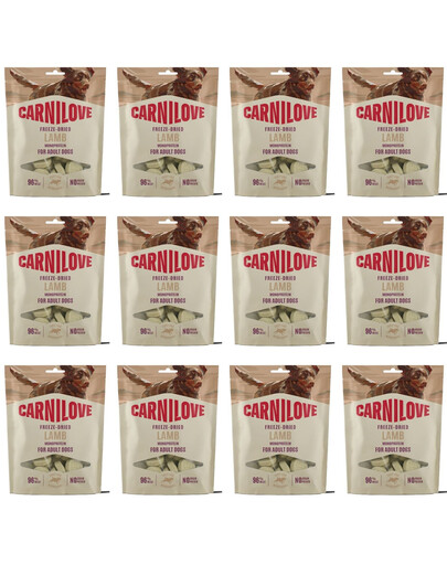 CARNILOVE Dog Lyofilizované jehněčí 12x60g lyofilizované jehněčí pamlsky pro psy
