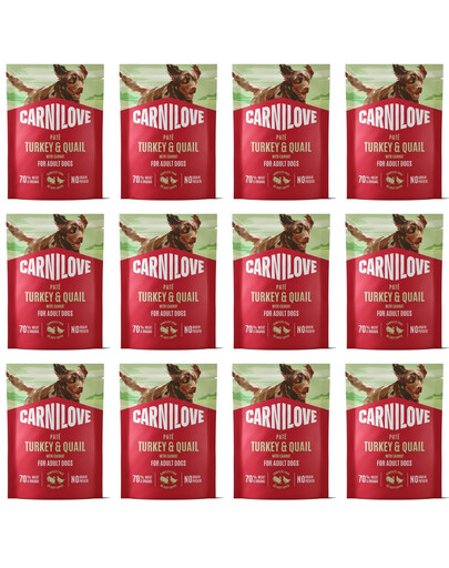 CARNILOVE Dog Pouch Turkey & Quail 12x300g mokré krmivo s krůtou a křepelkou pro dospělé psy