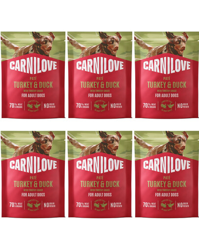 CARNILOVE Dog Pouch Turkey & Duck 6x300g mokré krmivo pro dospělé psy s krůtou a kachnou