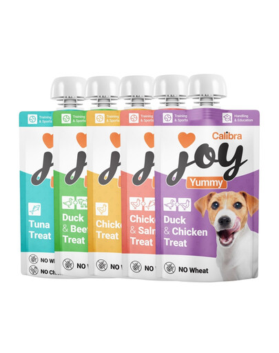 CALIBRA Joy Dog Yummy Sada masových past pro psy Mix příchutí 5 x 100g