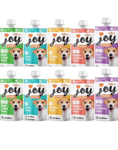 CALIBRA Joy Dog Yummy Sada masových past pro psy Mix příchutí 10 x 100g
