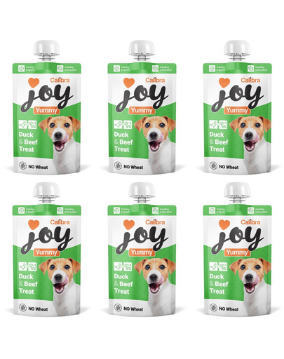 CALIBRA Joy Dog Yummy Duck and Beef Treat 6x100 g kachní a hovězí, masová pasta pro psy