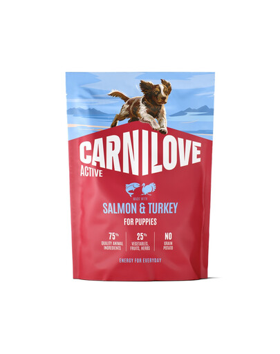 CARNILOVE Active Dog Salmon & Turkey Puppies 1,5 kg łosoś i indyk, dla dorastających szczeniąt