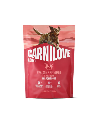 CARNILOVE Active Dog Venision and Reindeer Adult 1,5kg dziczyzna, renifer i dzik, dla dorosłych psów
