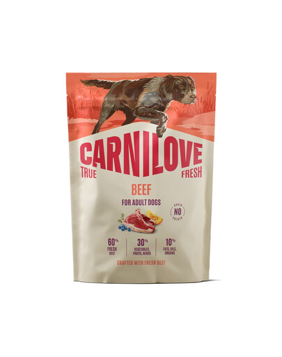 CARNILOVE True Fresh Dog Beef Adult 1,5 kg sucha karma ze świeżą wołowiną dla dorosłych psów