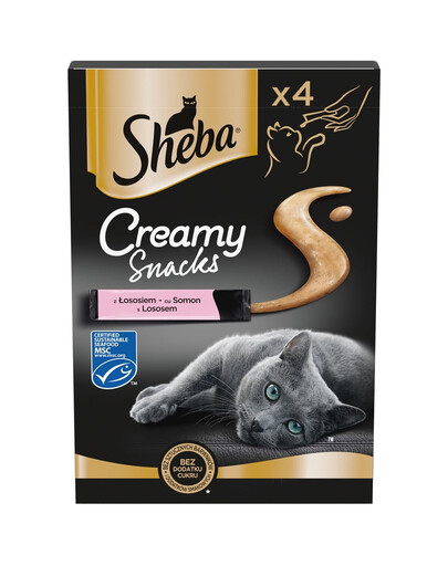 SHEBA Creamy Snacks krémový pamlsek pro kočky s lososem 44x12g