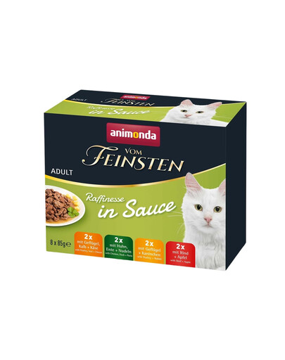 ANIMONDA Vom Feinsten Raffinesse in Sauce 8x86 g g sada 4 příchutí v omáčce pro kočky