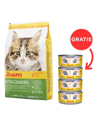 JOSERA Kitten GrainFree krmivo pro koťata 10 kg + 4 konzervy ZDARMA