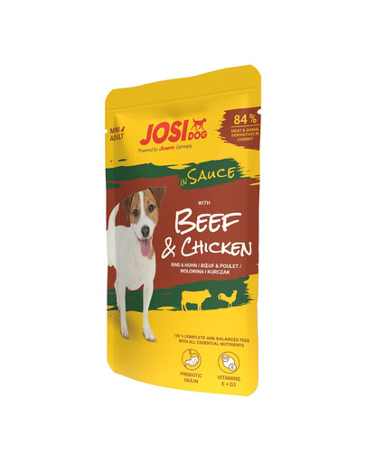 JOSERA JosiDog Mini Adult Wołowina i kurczak w sosie 100 g karma mokra dla psów małych ras