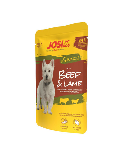 JOSERA JosiDog Mini Adult Wołowina i jagnięcina w sosie 100 g karma mokra dla psów