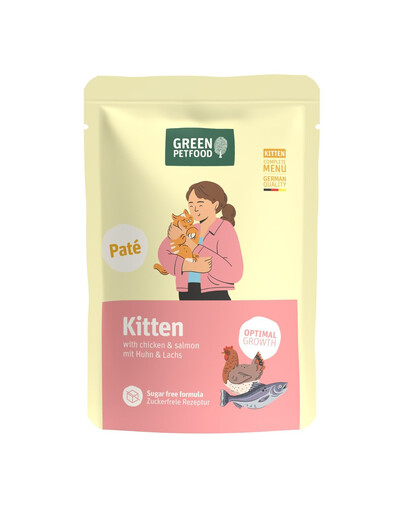 GREEN PETFOOD Kitten Paté s kuřetem a lososem 85 g