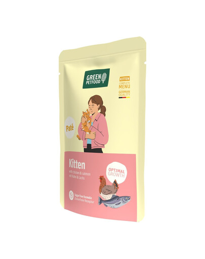 GREEN PETFOOD Kitten Paté with Chicken amd Salmon 85 g z kurczakiem i łososiem, mokra karma dla kociąt