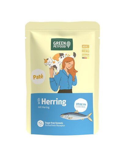 GREEN PETFOOD Cat Paté with Herring 85 g s herringem, paštika pro kočky