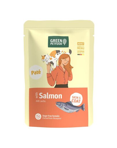 GREEN PETFOOD Cat Paté with Salmon 85 g s lososem, paštika pro kočky
