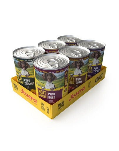 JOSERA Meat Lovers Pure Multipack 6x400 g hovězí, kuřecí, jehněčí a krůtí, krmivo pro psy