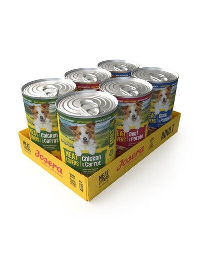 JOSERA Meat Lovers Menu Multipack 6x400 g hovězí, kuřecí a kachní, krmivo pro psy