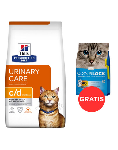 HILL'S Prescription Diet Feline c/d Multicare pro kočky 8 kg + stelivo pro kočky 6 kg ZDARMA