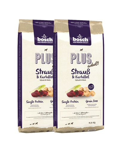 BOSCH Plus Struś & Ziemniak 25 kg (2 x 12,5 kg)