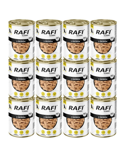 RAFI Classic Drůbež v omáčce 12x1240 g krmivo pro psy všech plemen