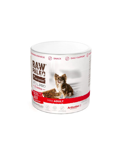 RAW PALEO Vital Pro Arthro Beef Mini 100g monoproteinowy funkcjonalny przysmak na stawy dla psów