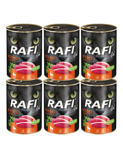RAFI Cat adult s kachnou 6x400 g pro dospělé kočky