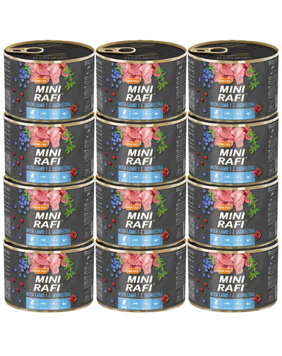 RAFI Mini z jagnięciną 12 x 185g dla psów małych ras