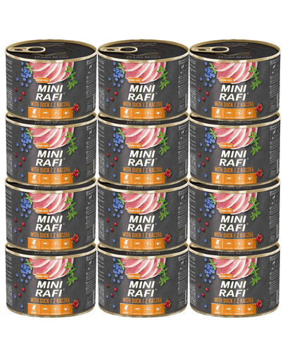 RAFI Mini z kaczką 12 x 185g dla psów małych ras