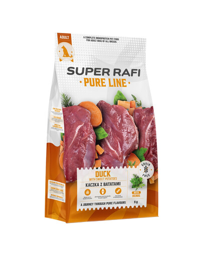 SUPER RAFI Pure Line Kachna s batáty 9 kg granule pro psy