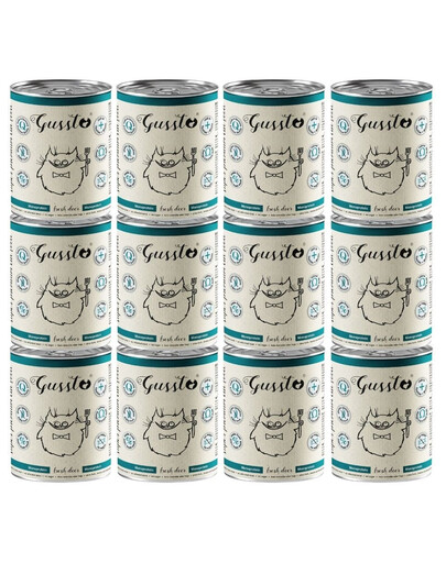 GUSSTO Fresh Deer 12x400 g čerstvý jelen, monoproteinové krmivo pro kočky