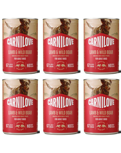 CARNILOVE Dog Can Lamb and Wildboar 6x400g pasztet z jagnięciną i dzikiem dla dorosłych psów