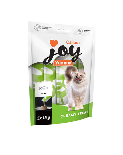 CALIBRA Joy Cat Yummy Tuna Pamlsek 5x15 g s tuňákem, krémová pasta pro kočky