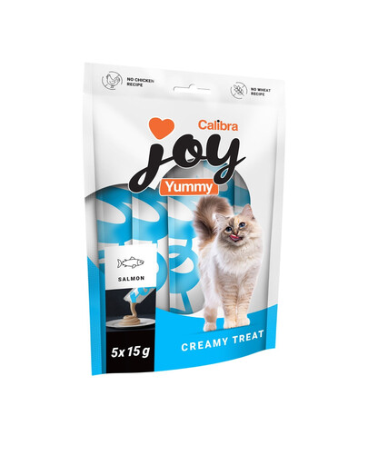 CALIBRA Joy Cat Yummy Salmon Pamlsek 5x15 g s lososem, krémová pasta pro kočky