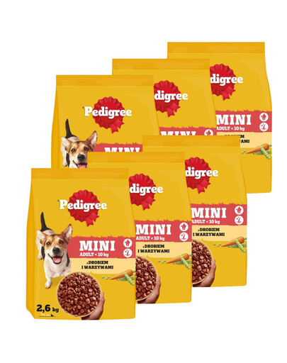 PEDIGREE Adult Mini s drůbežím masem a zeleninou 6x2,6 kg krmivo pro psy malých plemen