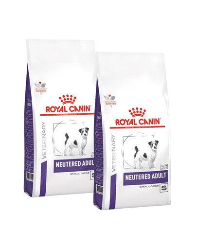 ROYAL CANIN Dog Veterinary Neutered Adult Small dog 2x8 kg pro dospělé psy malých plemen, po sterilizaci, se sklonem k nadváze a/nebo se zubními problémy.