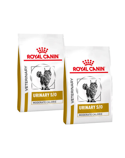ROYAL CANIN Vet cat urinary S/O moderate calorie 2x9 kg – suché krmivo se sníženým obsahem kalorií pro kočky s onemocněním dolních močových cest, které mají sklon k nadváze