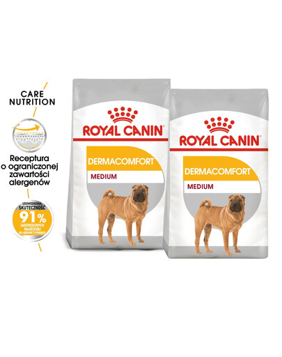 ROYAL CANIN CCN Medium Dermacomfort 2x12 kg suché krmivo pro dospělé psy středních plemen s citlivou kůží