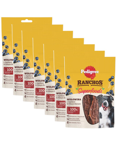PEDIGREE Ranchos Superfoods s hovězím masem, borůvkami a celozrnnými obilovinami 7x70g