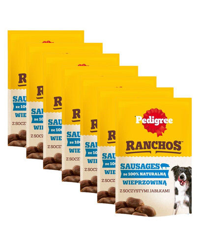 PEDIGREE Ranchos klobásy 100% vepřové 7x60g přírodní pamlsky pro psy