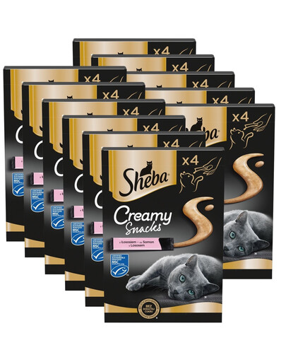 SHEBA Creamy Snacks krémový pamlsek pro kočky s lososem 44x12g
