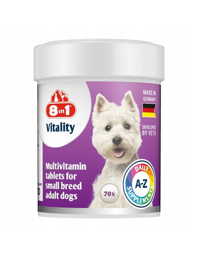 8IN1 Vitality Multivitamin pro psy malých ras 70 tbl.