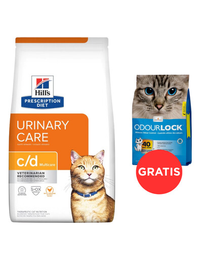 HILL'S Prescription Diet Feline c/d Multicare Urinary Stress 8 kg + stelivo pro kočky 6 kg ZDARMA