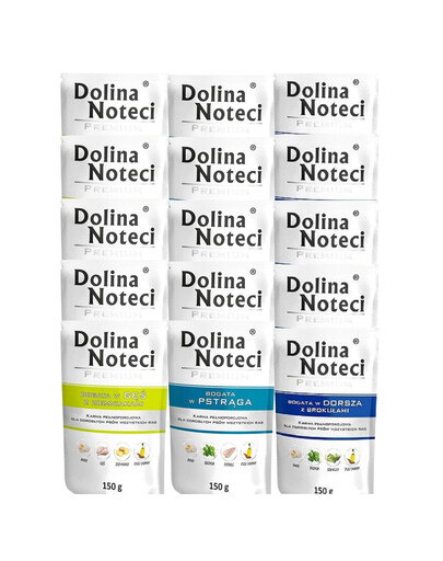 DOLINA NOTECI Směs příchutí tresky, husy a pstruha 15x150 g