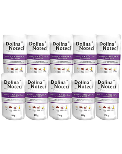 DOLINA NOTECI Prémiové krmivo bohaté na králíka s brusinkami 10x150g