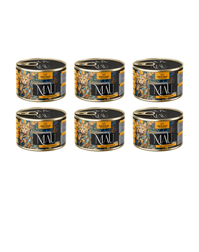 MAU Paštika a Filet Krůta s arašídovým máslem 6x185 g mokré krmivo pro kočky