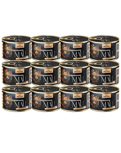 MAU Paštika a Filet Kachna s brusinkami a meduňkou 12x185 g mokré krmivo pro kastrované kočky