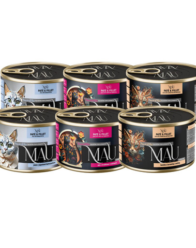 MAU Pate and Fillet Mix příchutí Kachna, husa a jelen 6x185 g mokré krmivo pro sterilizované kočky