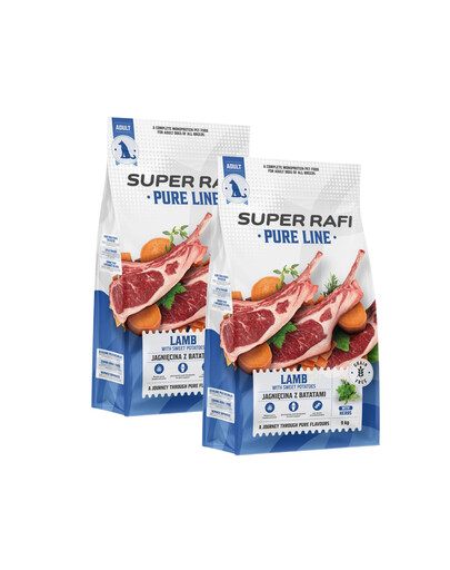SUPER RAFI Pure Line Lamb with Sladké brambory 2x9 kg suché krmivo pro psy