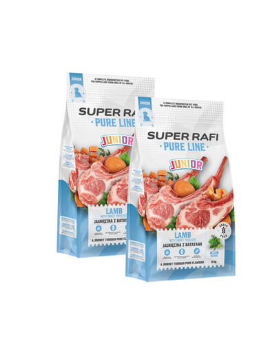 SUPER RAFI Pure Line Junior Lamb with Sladké brambory 2x9 kg suché krmivo pro štěňata