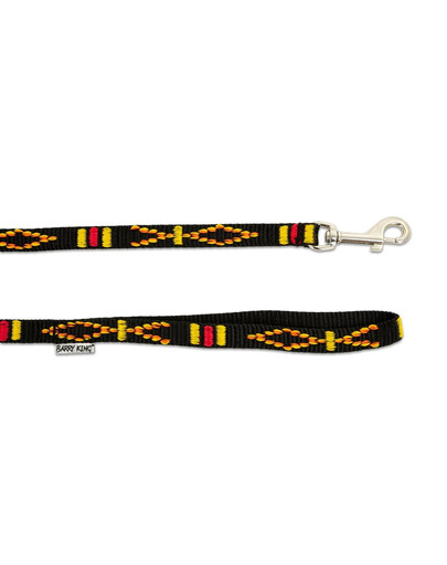 Smycz dla psa z etnicznym wzorem 10mm/120cm czarna